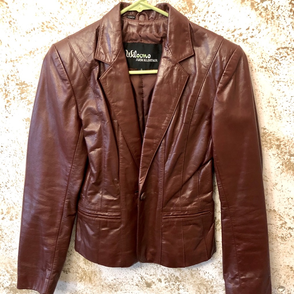 Vintage Wilson’s Leather Blazer- Burgundy Red